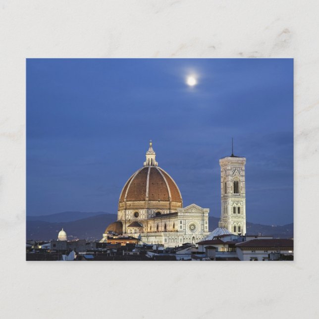 Moonrise and Florence Cathedral, Basilica di Postcard (Front)