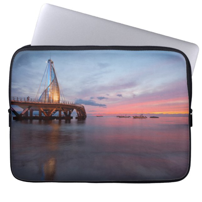 Moonrise And Sunset Laptop Sleeve (Front)