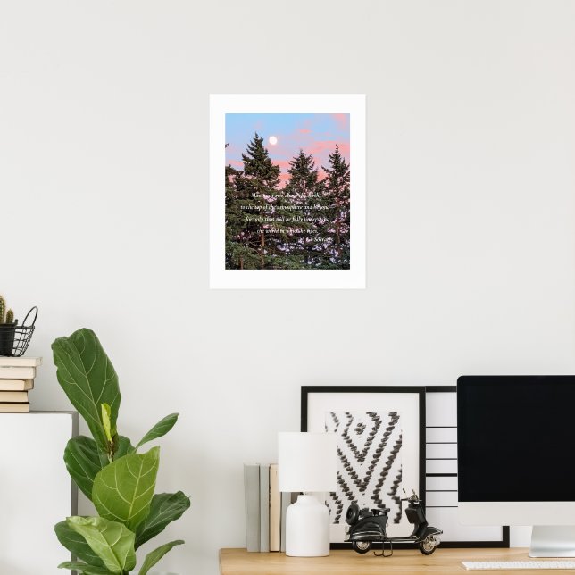 Moonrise at Sunset Photo Socrates Quote Poster (Home Office)