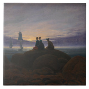 Moonrise by the Sea (by Caspar David Friedrich) Tile