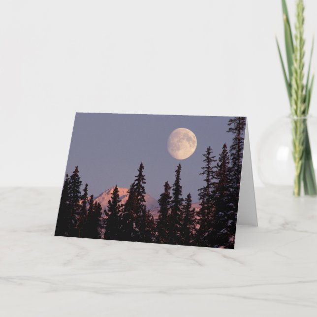 Moonrise Early Winter | Anchorage, Alaska Card (Front)