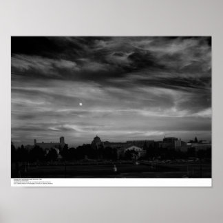 Moonrise from near Residence Halls, November, 1966 Poster