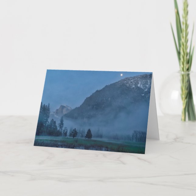 Moonrise & Mist Over Leidig Meadow Card (Front)