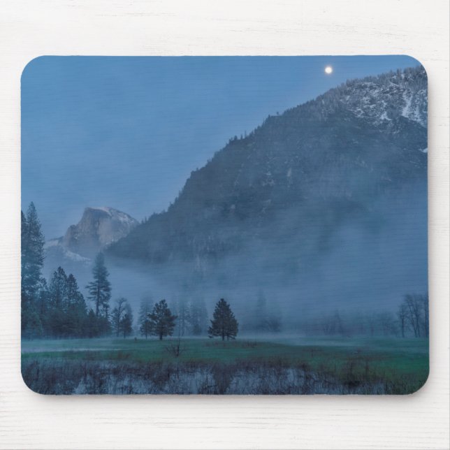 Moonrise & Mist Over Leidig Meadow Mouse Pad (Front)