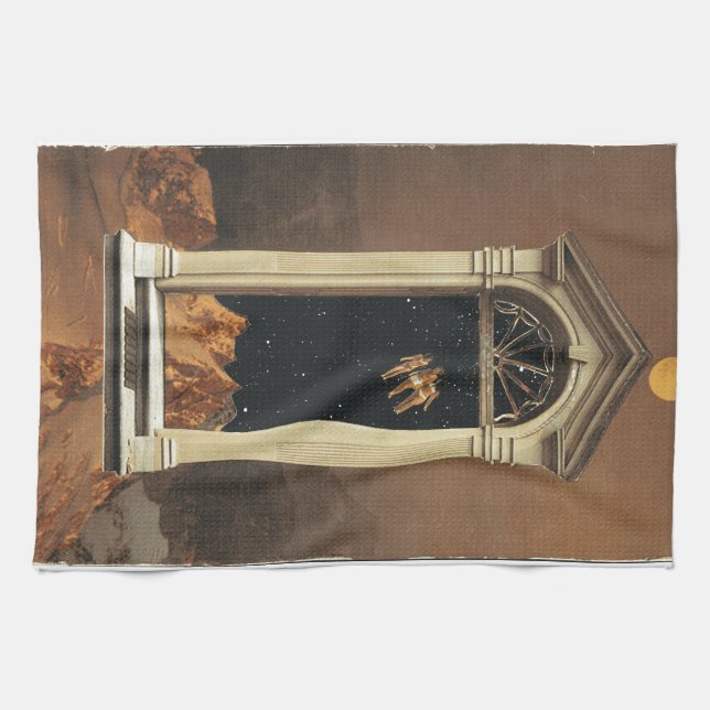 Moonrise on Colonial Mars Tea Towel (Horizontal)