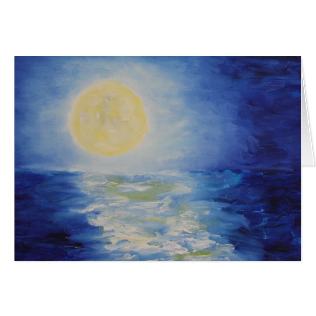 Moonrise Over Lake Michigan II Painting (Front Horizontal)