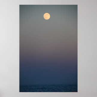 Moonrise Over Ocean #4711 Poster