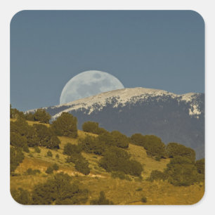 Moonrise over the Sangre de Cristo Mountains, Square Sticker