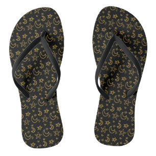 Moons and Stars Gold Pattern Jandals