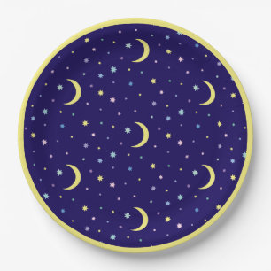 Moons and stars. paper plate