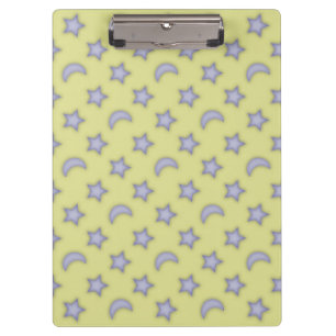 Moons and stars pattern clipboard