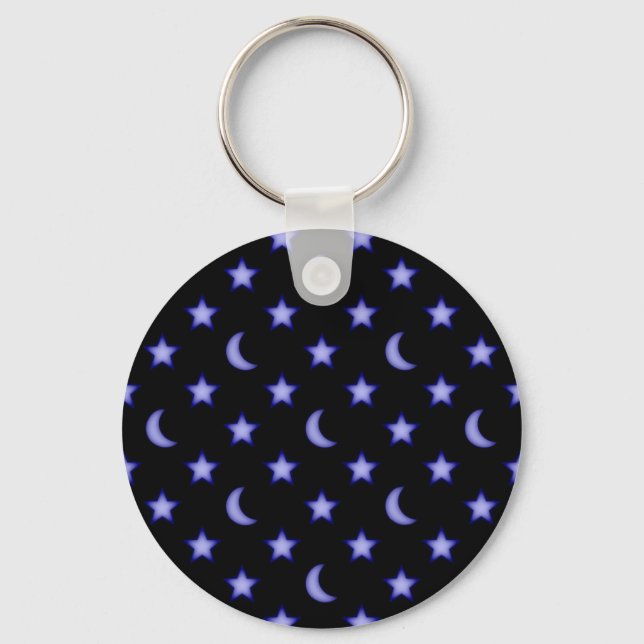 Moons and stars pattern key ring (Front)