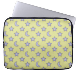 Moons and stars pattern laptop sleeve