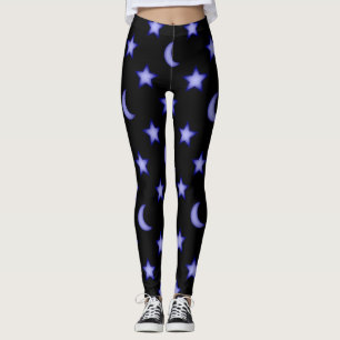 Moons and stars pattern leggings