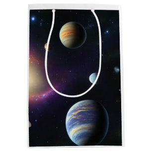 Moons of the Galaxy Wrapping Paper Medium Gift Bag