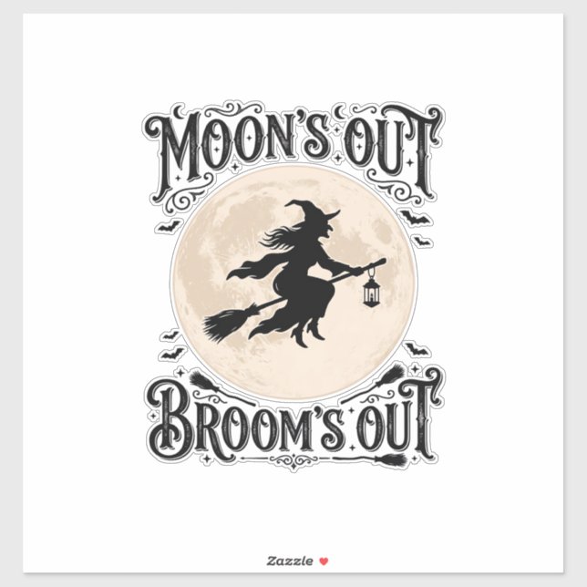 Moons Out Brooms Out Witch Halloween (Sheet)