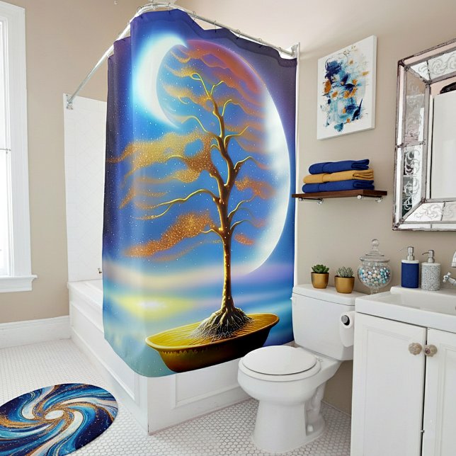 Moonscape bonsai  shower curtain (Creator Uploaded)
