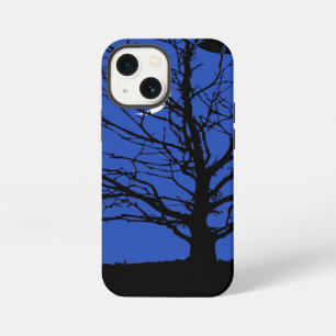 Moonscape in Cobalt Blue and Black iPhone 13 Mini Case