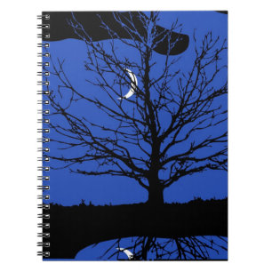 Moonscape in Cobalt Blue and Black Notebook