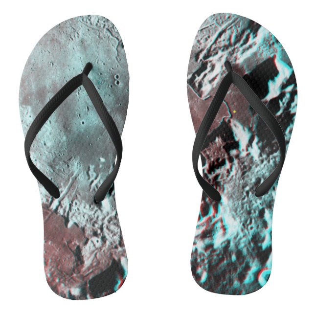 Moonscape Space Photo Anaglyph Hadley Channel Jandals (Footbed)
