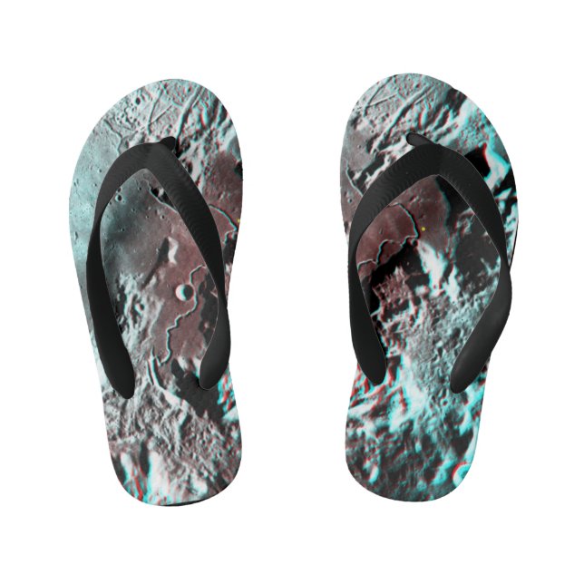 Moonscape Space Photo Anaglyph Hadley Channel Kid's Jandals (Footbed)