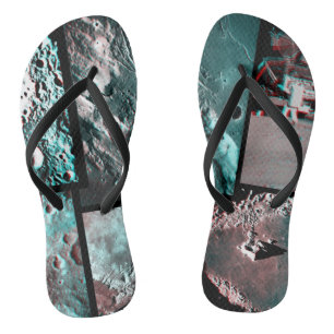 Moonscape Space Photo Anaglyph Mosaic Jandals