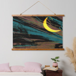 Moonscape the night's sky  hanging tapestry