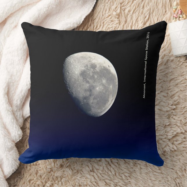 Moonset, International Space Station, 2016 Cushion (Blanket)