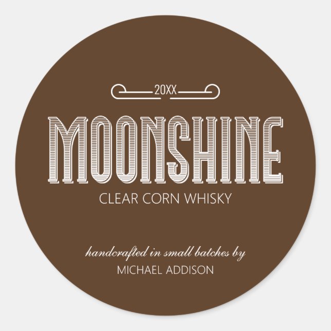 Moonshine Classic Round Sticker (Front)