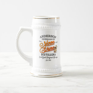 Moonshine Distillers Name Gold Script Original Beer Stein