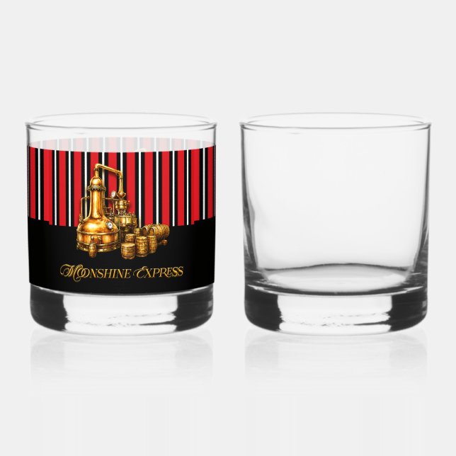Moonshine Express Official Whiskey Glasses! Glass (Front)