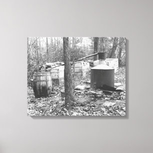 Moonshine Still in the Woods, 1931 Canvas Print
