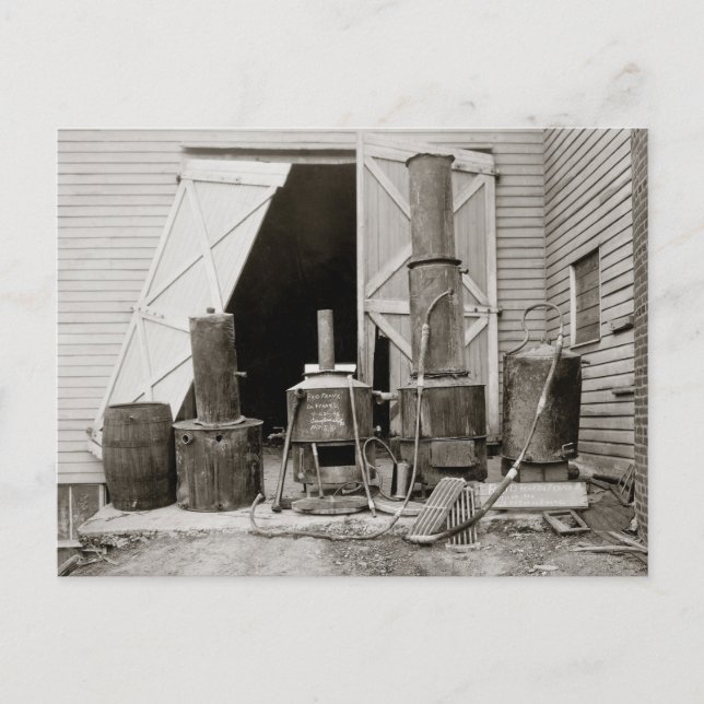 Moonshine Still Seized by Police, 1926 Postcard (Front)
