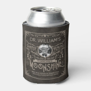 Moonshine Vintage Hillbilly Medicine Custom Brown Can Cooler