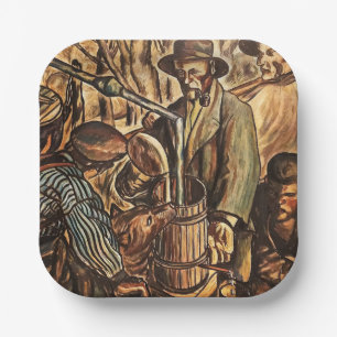 Moonshiners Making White Lightning Liquor Paper Plate