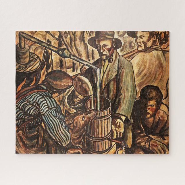 Moonshiners Making White Lightning Whiskey Liquor Jigsaw Puzzle (Horizontal)