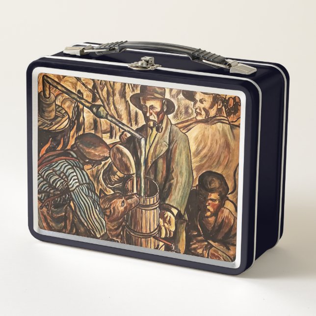 Moonshiners Making White Lightning Whiskey Liquor Metal Lunch Box (Front)