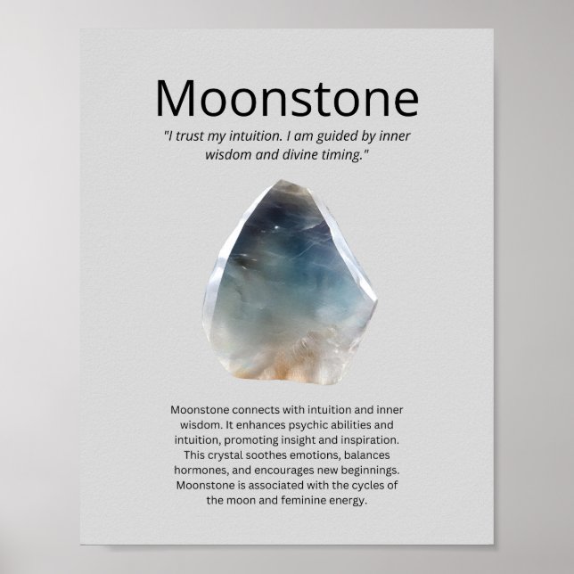 Moonstone Crystal Meaning Poster (Front)