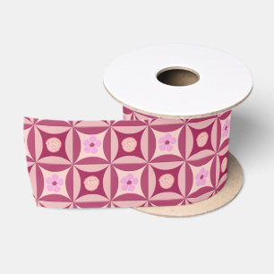 MoonStone Rose and Cherry Flower in the Door Satin Ribbon