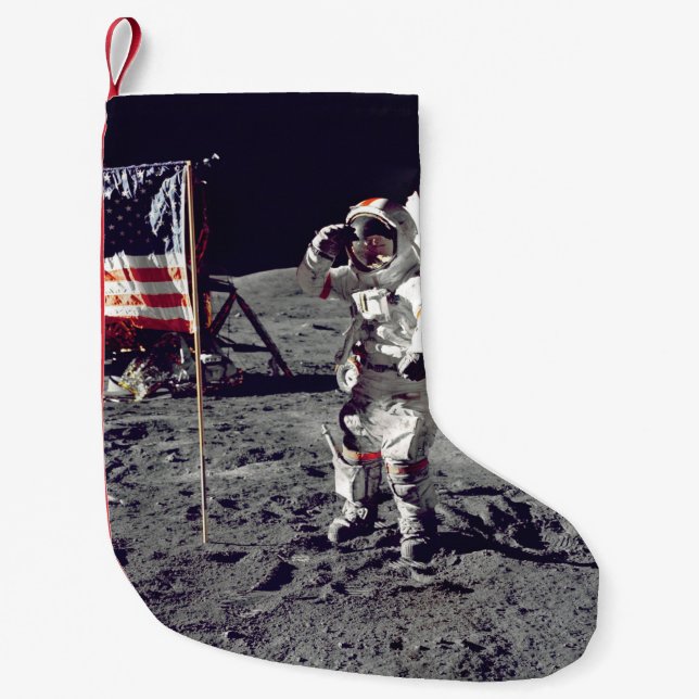Moonwalk Apollo 17 Small Christmas Stocking (Front)