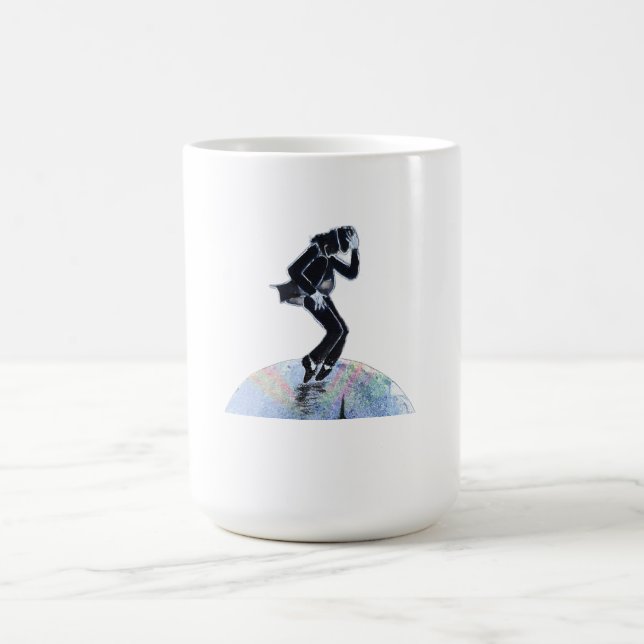 Moonwalk over the city -handmade artwork - coffee mug (Center)