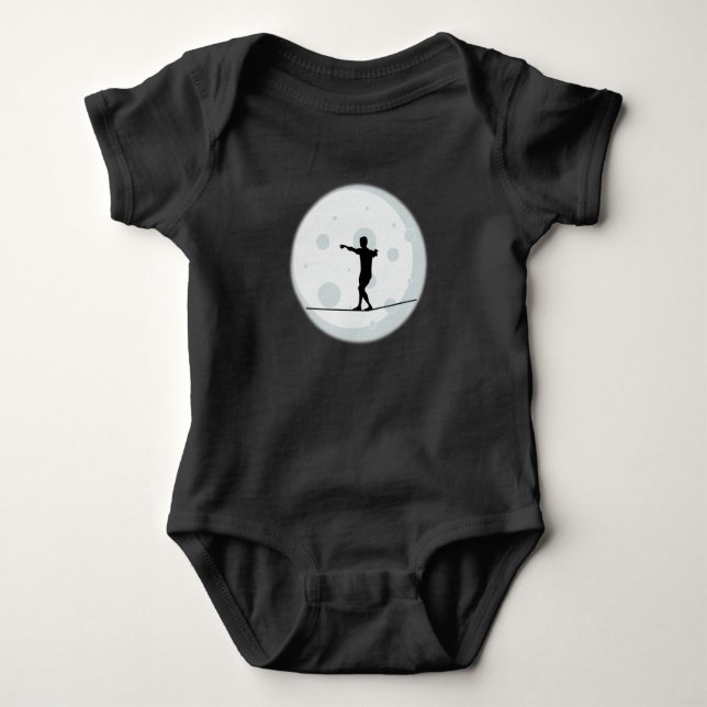 Moonwalk Slackline Balance Stars Slacklining NASA Baby Bodysuit (Front)