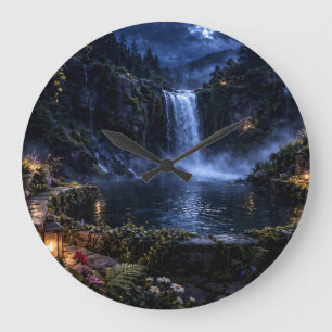 Moonwell Rose Waterfall Gothic Garden Wall Clock