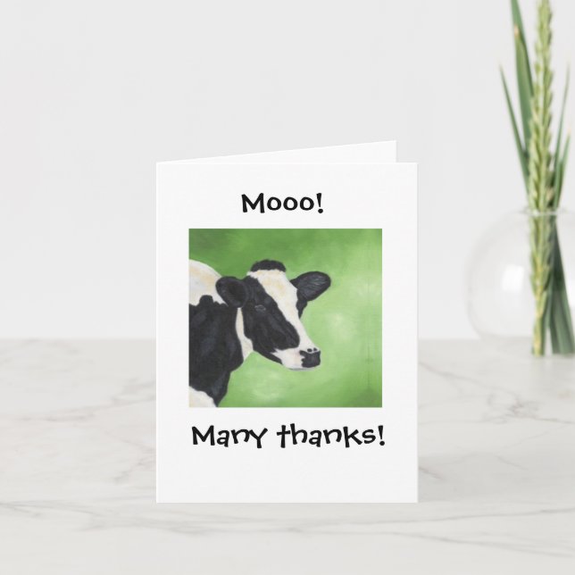 Mooo! Cow Thank You Notecard (Front)