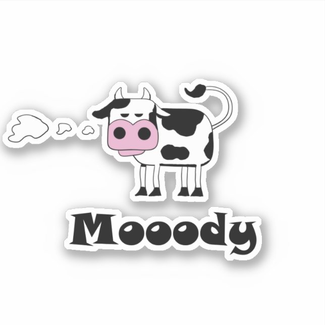 Mooody Custom-Cut Vinyl Sticker (Front)