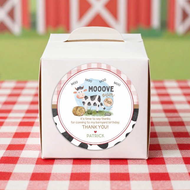 Mooove Over Birthday Favor Sticker (Creator Uploaded)