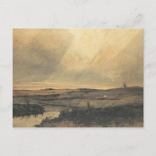 Moor with windmill postcard