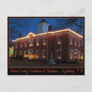Moore County Courthouse at Night - Lynchburg, TN Postcard