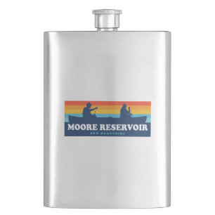Moore Reservoir New Hampshire Canoe Hip Flask