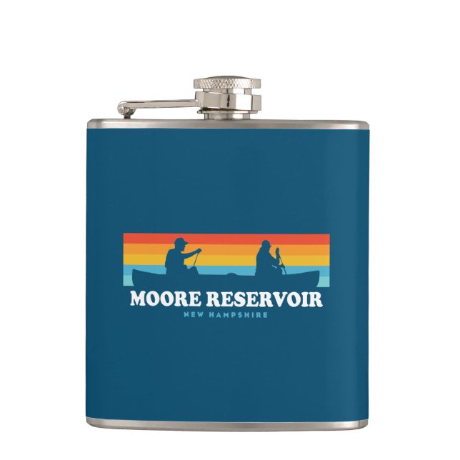 Moore Reservoir New Hampshire Canoe Hip Flask (Front)